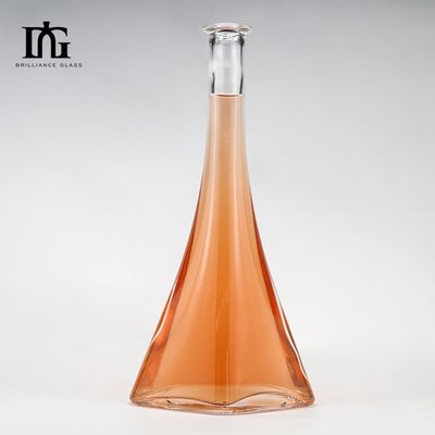 Bouteille sur mesure 750 ml Bouteille artisanale en verre Liquor Spirits Gin Whisky Vodka Rum Bouteille avec couvercle en liège