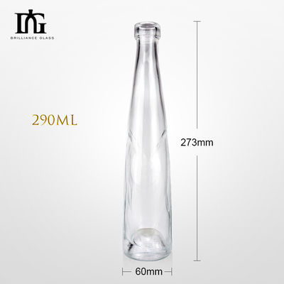 Matériau en verre 330 ml 500 ml Design Conus Fruit Wine Bouteilles de boissons avec couvercle en aluminium