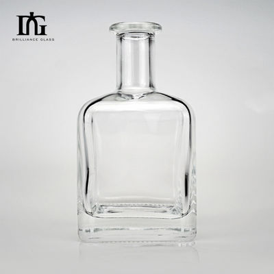 Personnalisation Forme carrée Bouteille en verre de rhum 350 ml avec bouteille en verre de liège Forme carrée