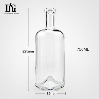 Bouteille en verre à bouchon à vis de liège Conception unique du fond du volcan 500 ml/700 ml/750 ml Capacité
