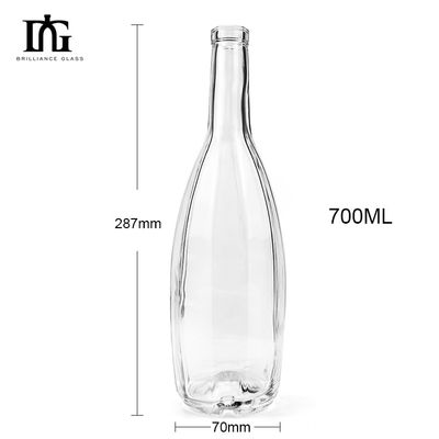 OEM/ODM Acceptable Bouteille en verre transparent 700 ml 750 ml pour les liqueurs et les boissons