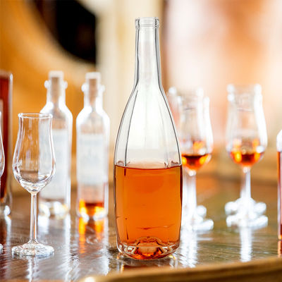 OEM/ODM Acceptable Bouteille en verre transparent 700 ml 750 ml pour les liqueurs et les boissons