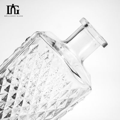 Collier en verre 700 ml 750 ml Bouteille de liqueur personnalisée avec le logo du client acceptable