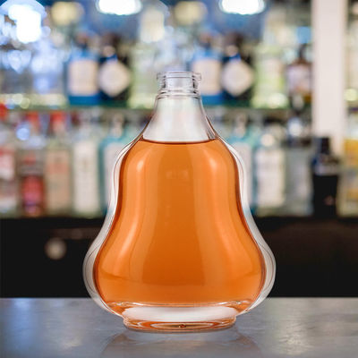 Bouteille de verre clair vide pour alcool Whiskey Brandy Rum Gin Acide Etch Manipulation de surface