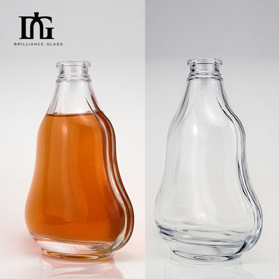 Bouteille de verre clair vide pour alcool Whiskey Brandy Rum Gin Acide Etch Manipulation de surface