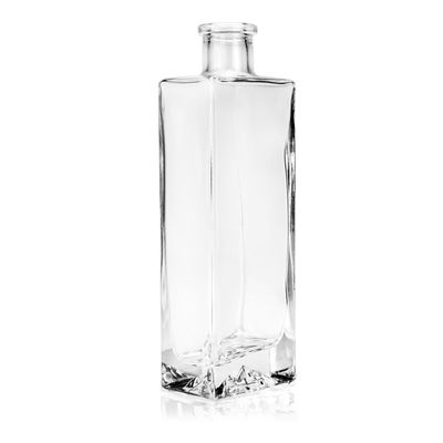 Capacité 500 ml Bouteille de liqueur en verre clair et vide pour whisky, rhum, spiritueux, vodka et gin