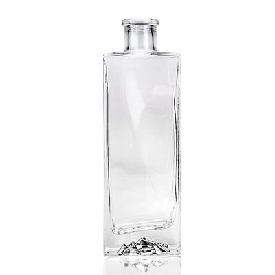 Capacité 500 ml Bouteille de liqueur en verre clair et vide pour whisky, rhum, spiritueux, vodka et gin