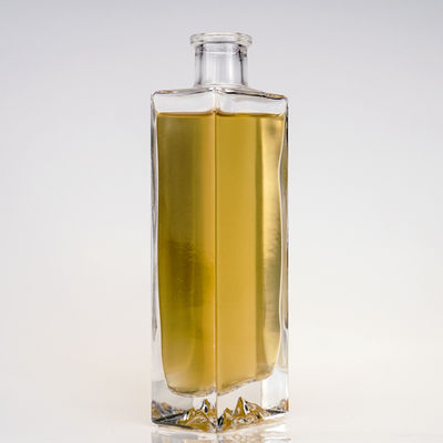 Capacité 500 ml Bouteille de liqueur en verre clair et vide pour whisky, rhum, spiritueux, vodka et gin