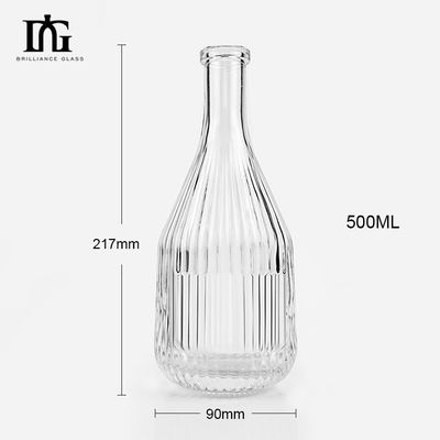 Bouteille en verre de 450 ml/700 ml/750 ml gravée pour la présentation commerciale des liqueurs en clair