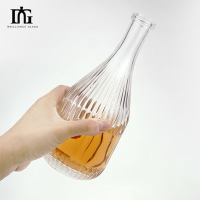 Bouteille en verre de 450 ml/700 ml/750 ml gravée pour la présentation commerciale des liqueurs en clair