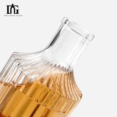 Bouteille de tequila électroplatée personnalisée de 250 ml Bouteille de verre vide avec bouchon à vis de liège