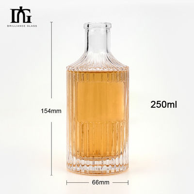 Bouteille de diffuseur en verre à bande transparente gravée de 250 ml pour le parfum et l' aromathérapie