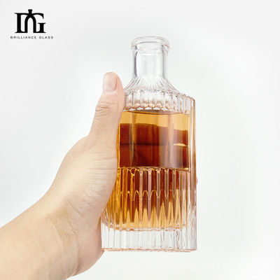 Bouteille de diffuseur en verre à bande transparente gravée de 250 ml pour le parfum et l' aromathérapie