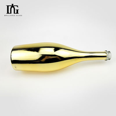 75 cl d'or électroplaté bleu rose spiritueux vide bouteille de verre de champagne avec effet métallique