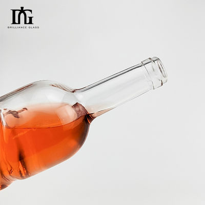 200 ml 375 ml 500 ml 750 ml 1000 ml bouteille en verre rond vide de silex liqueur de vin gin whisky vodka tequila bouteille en verre avec couvercle en liège