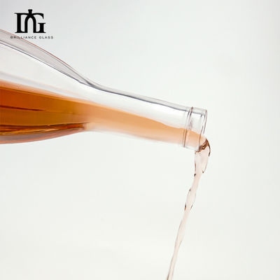 OEM/ODM Acceptable 700 ml Bouteille de vin en verre clair glace à col long vide Bouteille de champagne