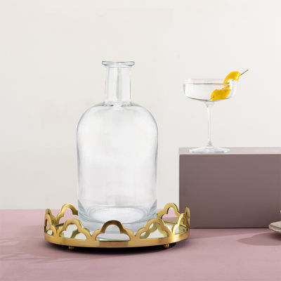 Sérigraphie estampage à chaud peinture bouteille en verre de whisky avec bouchon de liège