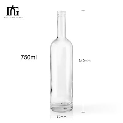 Sérigraphie et estampage à chaud Bouteille de vin en verre pour emballage personnalisé