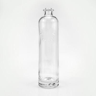 750 ml bouteille de verre rond clair avec bouchon de liège pour le cognac Gin rhum Vodka Tequila Liquor
