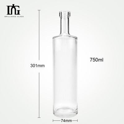 Boissons industrielles 750 ml Gin clair Vodka glace Bouteille en verre de vin avec type d'étanchéité CORK