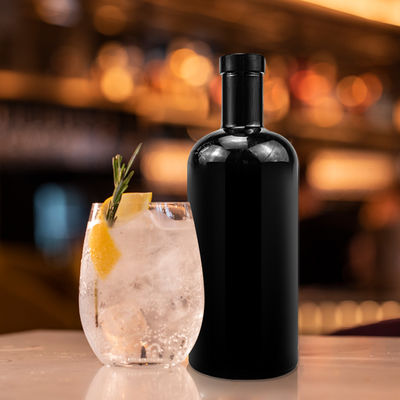 Tequila design unique 700ml 1000ml bouteilles en verre d'huile d'olive noire mate avec bouchon