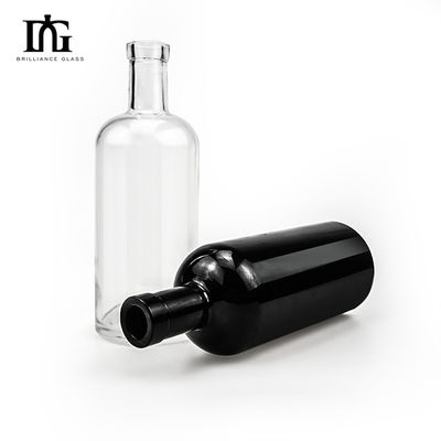 Tequila design unique 700ml 1000ml bouteilles en verre d'huile d'olive noire mate avec bouchon