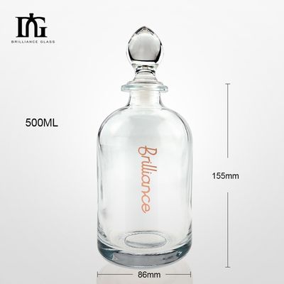 Brandy personnalisé 500 ml 700 ml 750 ml rhum vodka whisky liqueur gin bouteille en verre avec liège en verre