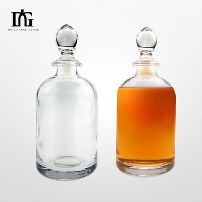 Brandy personnalisé 500 ml 700 ml 750 ml rhum vodka whisky liqueur gin bouteille en verre avec liège en verre