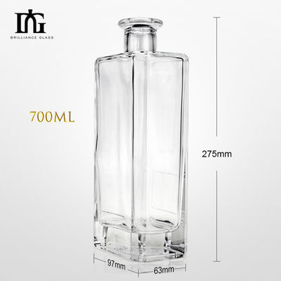 Impression à la sérigraphie et estampage à chaud Bouteille en verre pour le rhum de cognac Vodka 500ml/700ml/750ml