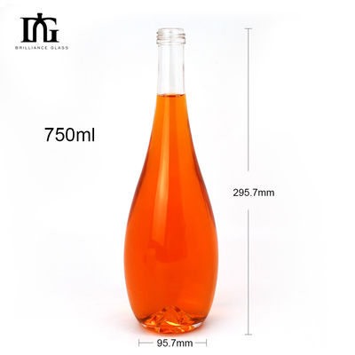 Collier en verre 750 ml Emballement vide Bouteille de vin pour la vodka personnalisée jus de whisky bière
