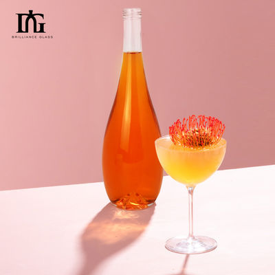 Collier en verre 750 ml Emballement vide Bouteille de vin pour la vodka personnalisée jus de whisky bière