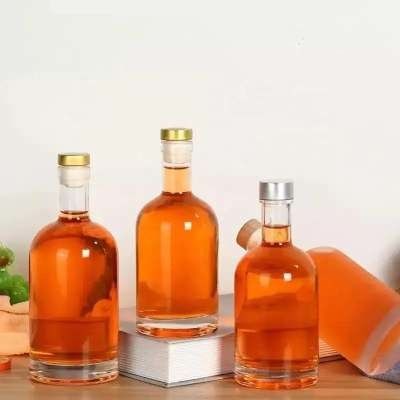 Collier de verre noir mat vide blanc peint Bouteille de liqueur pour vodka 500ml 700ml 750ml