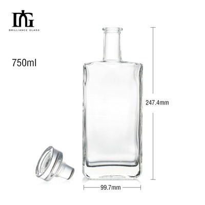 750 ml bouteille en verre de gin au rhum clair pour la vodka