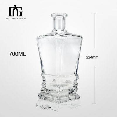 Bouteille de verre vide pour la vodka, le vin, le whisky, le rhum et le gin 500 ml/700 ml/750 ml/1000 ml Capacité