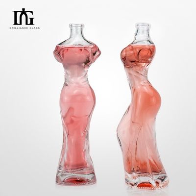 Bouteille de vodka en verre imprimée sur écran 160 ml avec un corps de forme unique et un design peint