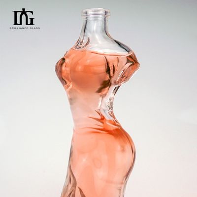 Bouteille de vodka en verre imprimée sur écran 160 ml avec un corps de forme unique et un design peint