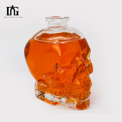Bouteille à crâne personnalisée de 500 ml/750 ml Acceptable Logo du client avec bouchon à vis de liège Type