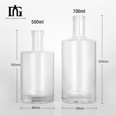 Bouteille en verre de luxe personnalisée pour les spiritueux Vodka Whisky Rum et Gin Type de liège