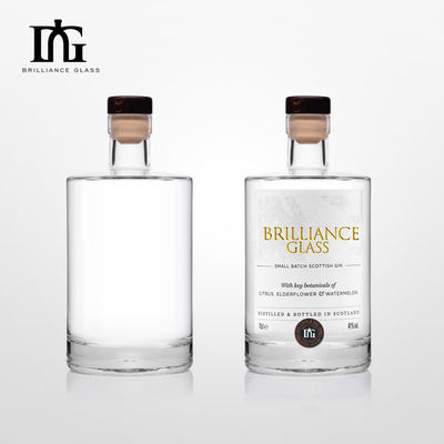 Bouteille en verre de luxe personnalisée pour les spiritueux Vodka Whisky Rum et Gin Type de liège