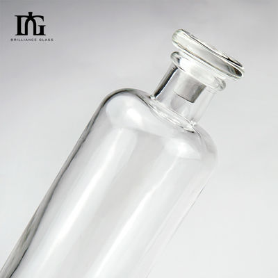 Bouteilles en verre de vodka de 500 ml/700 ml/750 ml rondes, colonneuses, minces et hautes, à bouchon à vis de liège