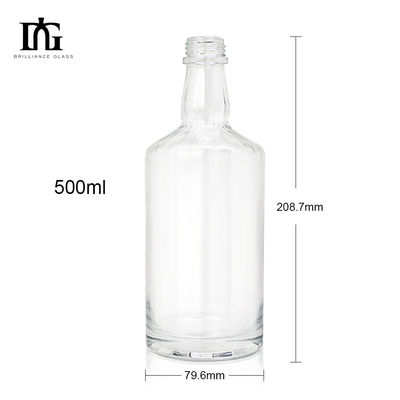 Matériau de base en verre 750 ml Bouteille de whisky vide pour bouteilles de liqueurs alcoolisées