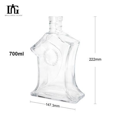 Bouteille en verre de 700 ml 70 cl 750 ml 75 cl pour le cognac Whiskey Gin Vodka