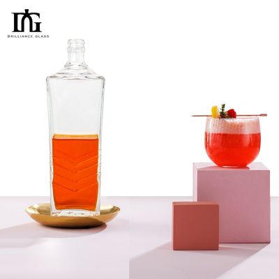 Bouteille de vin en verre transparent de 700 ml pour alcools à forte teneur en alcool