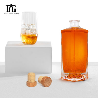 Type d'étanchéité Bouteilles en verre de liqueur claire en liège de 500 ml pour les spiritueux de tequila