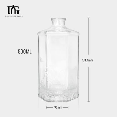 Type d'étanchéité Bouteilles en verre de liqueur claire en liège de 500 ml pour les spiritueux de tequila