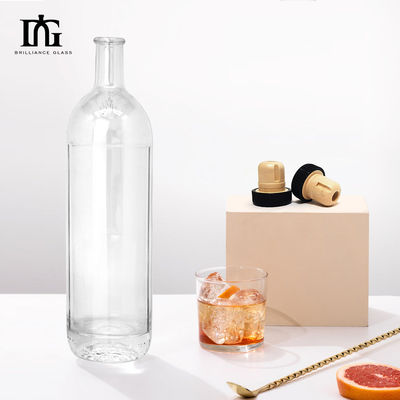 Whisky Rum Gin Tequila Brandy Spirits Bouteille en verre avec bouchon de liège 750 ml
