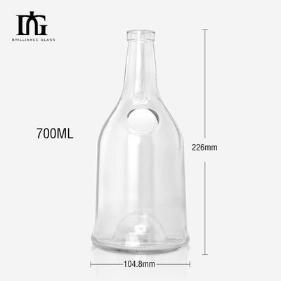 Logo personnalisé Bouteille en verre de 500 ml/700 ml pour jus de cognac Vin ou liqueur Conception unique