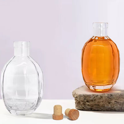 Corps en verre 250 ml 375 ml 500 ml Vodka Liquor Bouteille de vin spiritueux avec couvercle Pour le brandy Whisky