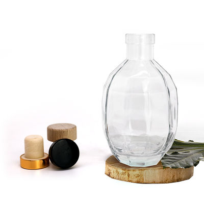 Corps en verre 250 ml 375 ml 500 ml Vodka Liquor Bouteille de vin spiritueux avec couvercle Pour le brandy Whisky