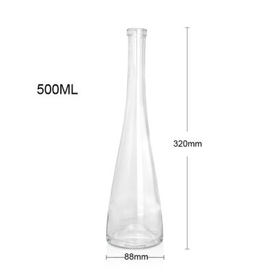 Bouteille en verre transparent avec fond rose de capacité 500 ml/750 ml
